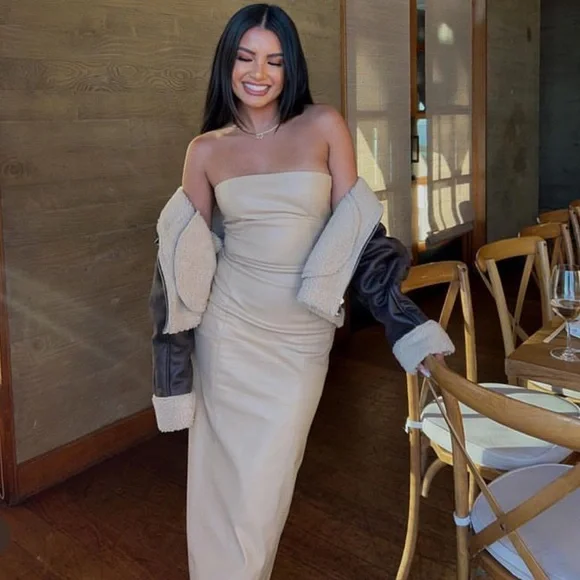 NWT Zara Faux Leather Dress - Picture 3 of 16